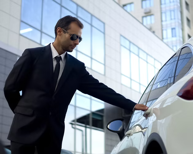 Personenschützer bei einem Einsatz